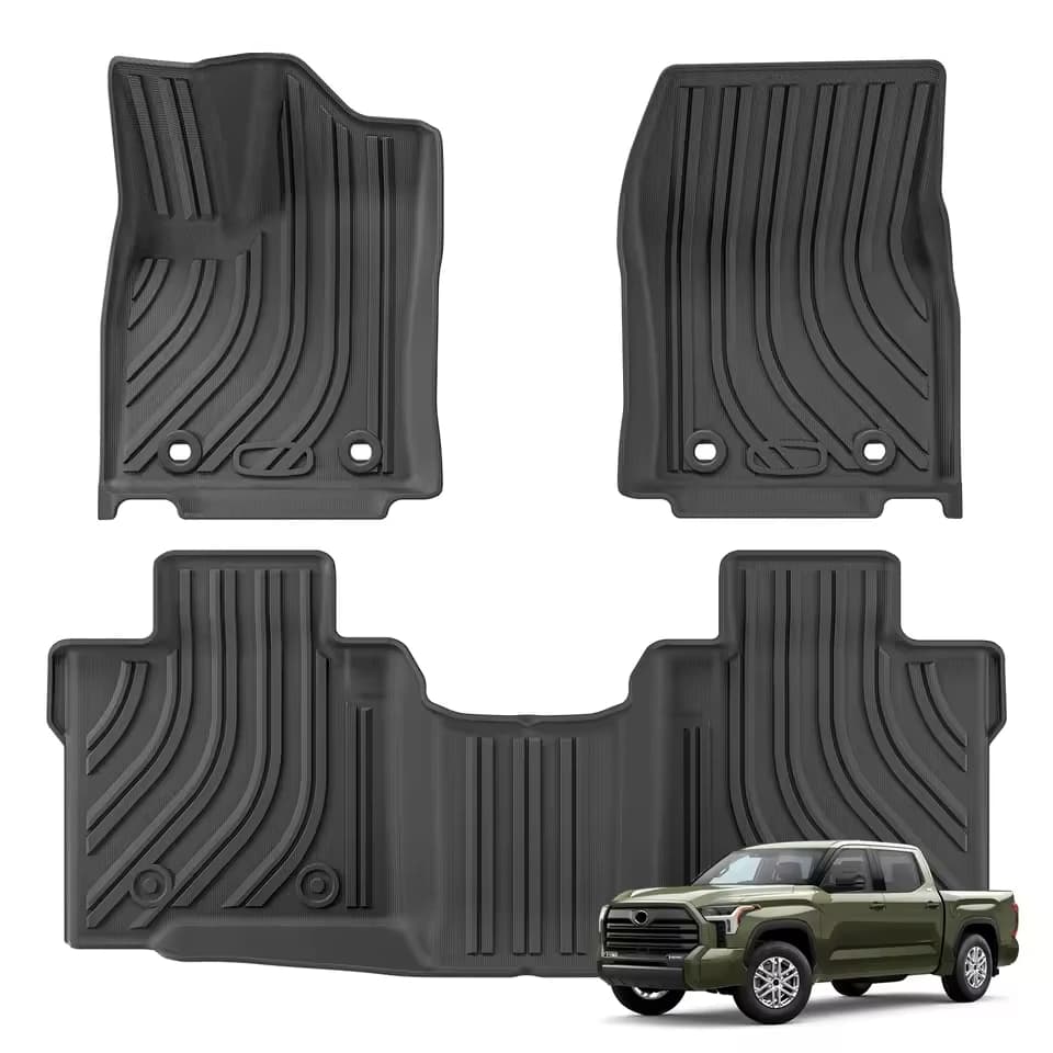 Per Toyota Tundra 2022-2024 TPE Tappetini per auto Per tutte le stagioni Impermeabile antiscivolo Rilievo del piede Cargo Liner Anti sporco Pad