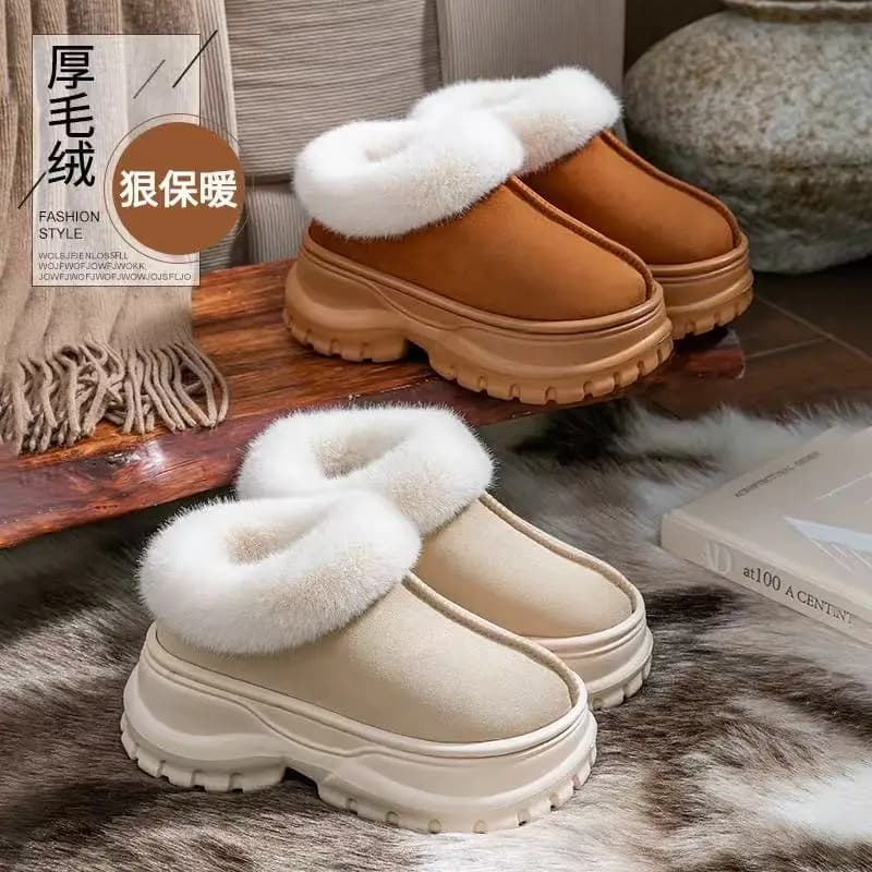 Scarpe di cotone da donna 2025 Nuovo velluto invernale caldo scarpe di cotone con suola spessa Scarpe sportive casual antiscivolo con punta tonda alla moda