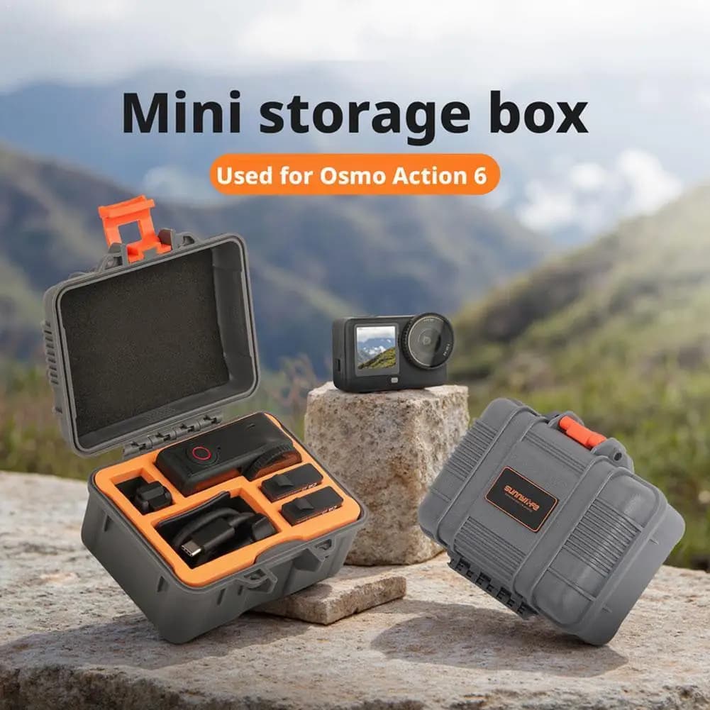 Custodia Rigida Impermeabile Mini da Viaggio per DJI OSMO Action 6 - Scatola di Protezione Portatile per Accessori Fotocamera