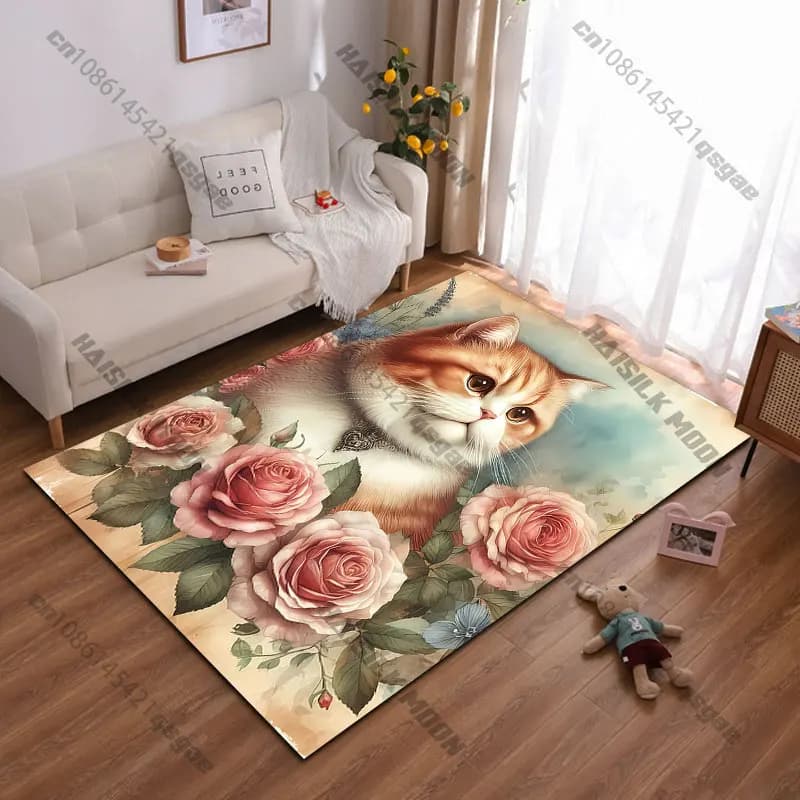 Floral beauty with gentle elegance carpet Yoga living room room decor children's crawling mat doormat area rug games mat