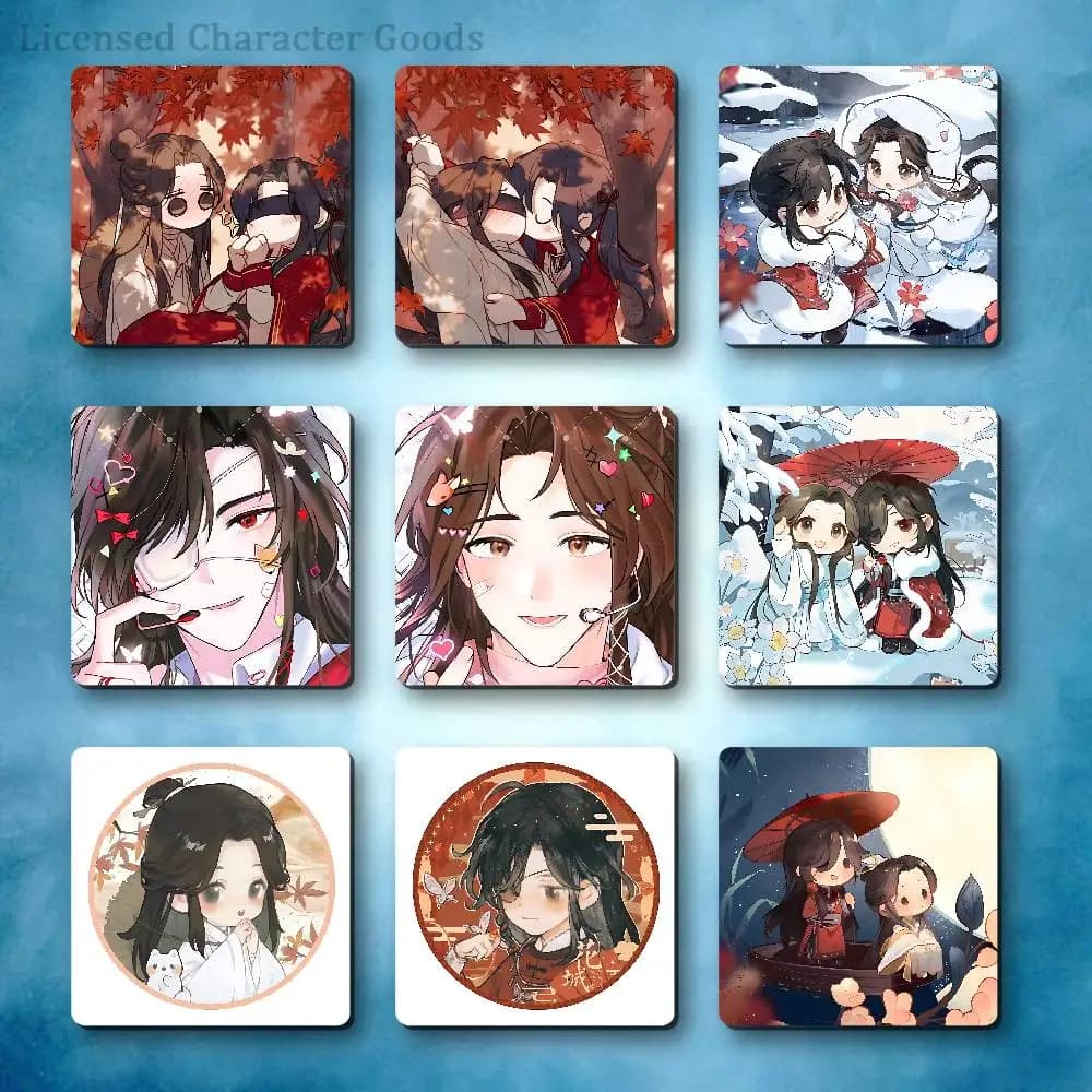 HuaLian Tian Guan Ci Fu Refrigerator Magnets Square Tiles with Magnetic Sheets Printed for Decoration Collect 55mm