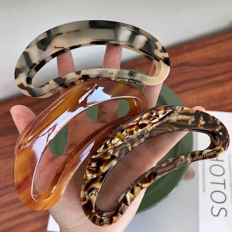 Fermagli per capelli moda donna francese da 9,5 cm artigli fermagli per capelli con stampa leopardata in acetato clip per artigli grandi per accessori moda ragazza regali