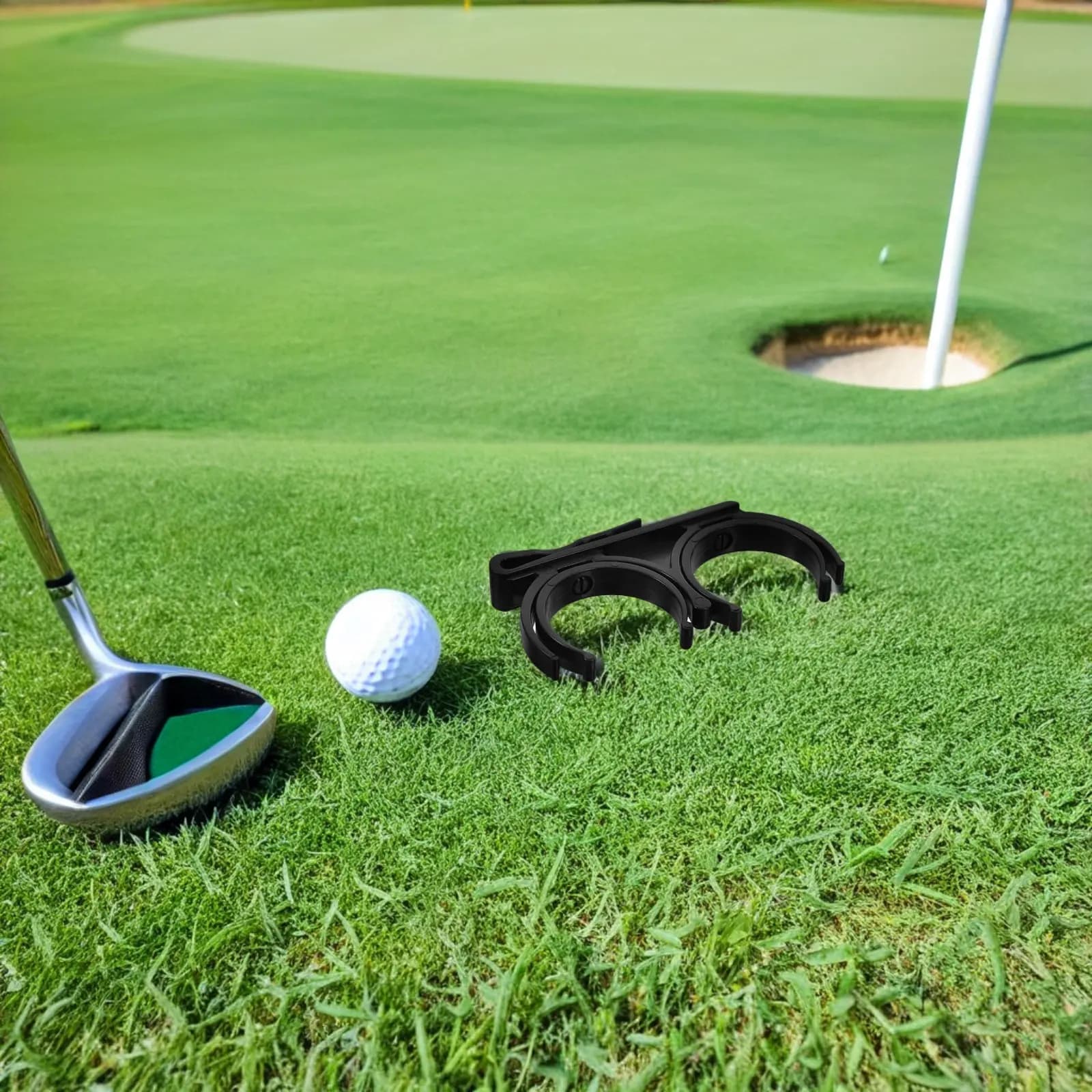 Set di 5 Porta Palline da Golf Girevoli e Pieghevoli, Clip da Cintura con Doppio Morsetto, Accessori Robusti in Plastica per il Golf
