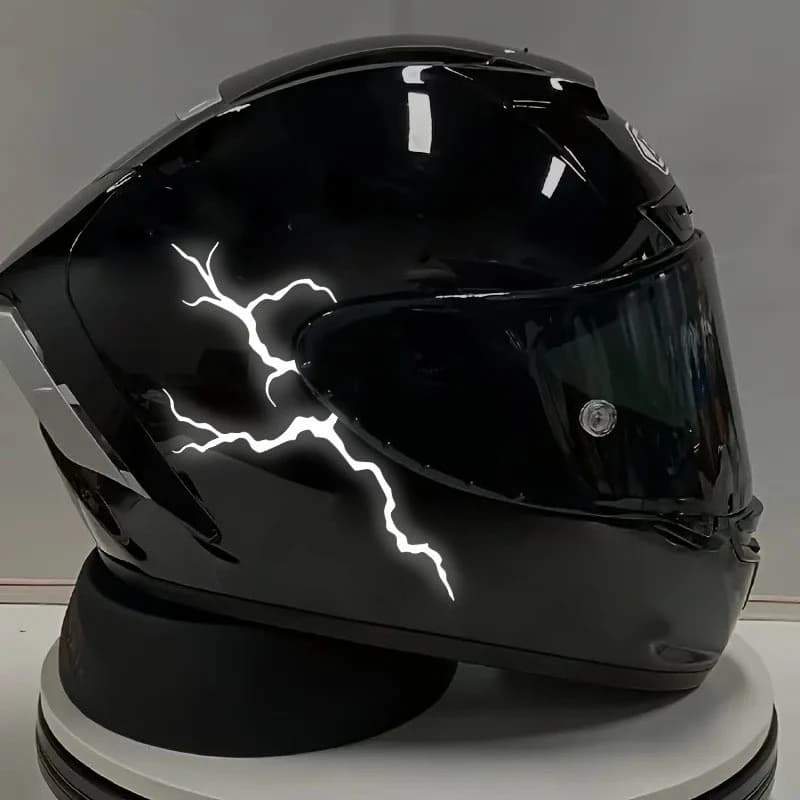 1 Adesivo in Vinile Impermeabile con Motivo Fulmine Bianco e Rosso per Decorazione Moto, Auto e Casco