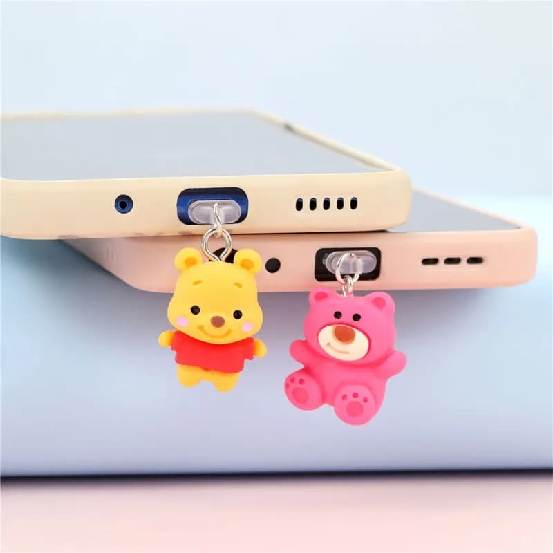 Potdemiel 3D Lotso Spina Antipolvere per Telefono Per iPhone Samsung Xiaomi Huawei Tipo C Android Porta di Ricarica Protezioni Tappi Antipolvere in Resina