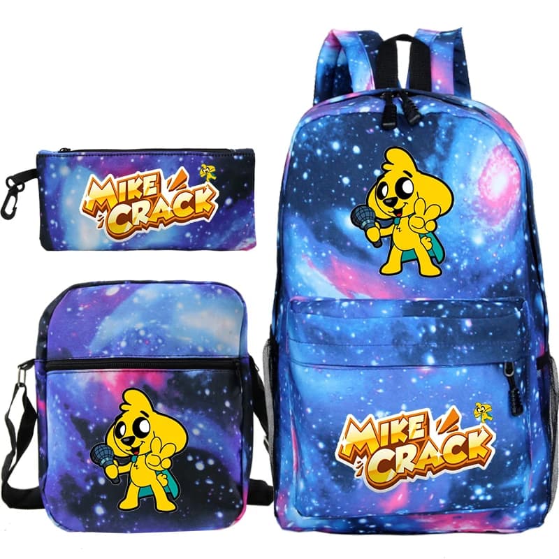 3Pcs Game Mikecrack Printed School Bags for Girls Boys with Shoulder Bag Pencil Case Set Los Compadretes Backpack Travel Daypack
