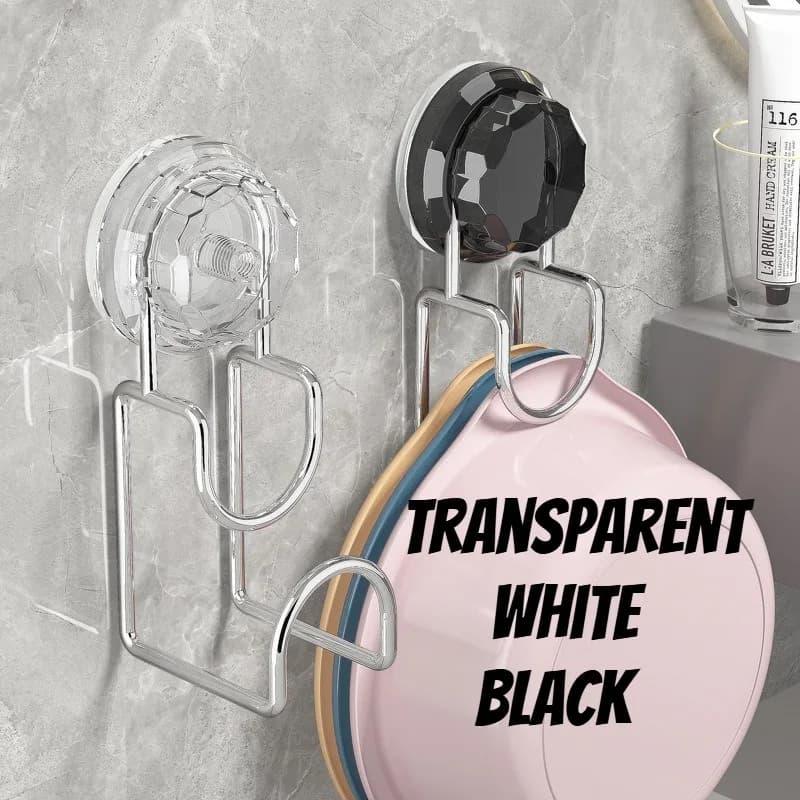 Stainless Steel Suction Cup Basin Rack, Bathroom Sink Hook, Kitchen and Toilet Storage Rack, No-Drill Sink Organizer