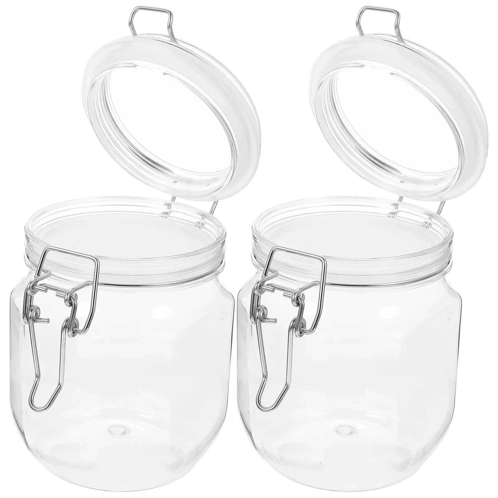 Barattolo di miele ermetico da 2 pezzi contenitori per alimenti trasparenti barattoli di marmellata di vetro plastica la conservazione di piccole bottiglie sigillate in Pet