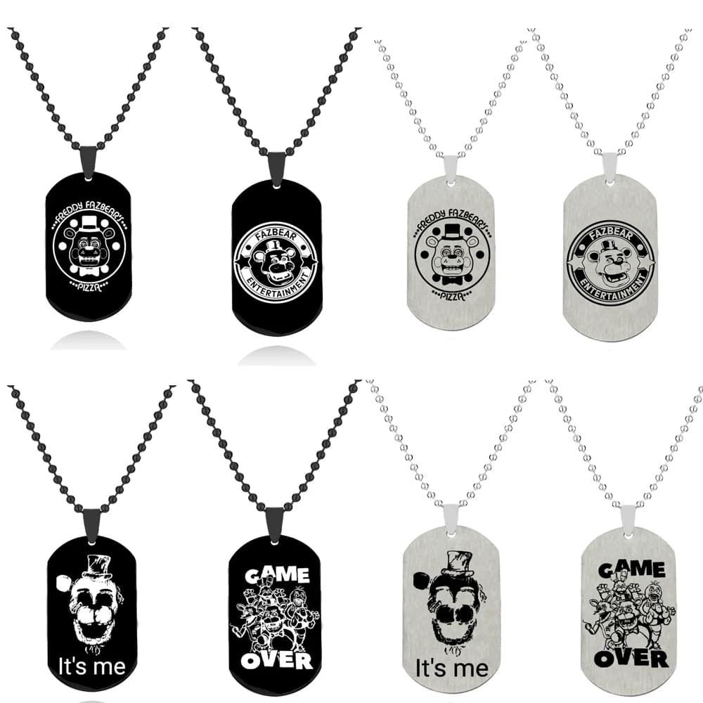 Anime Game Figures Freddy collana in acciaio inossidabile Foxy Bonnie Animal Doll Figure Dog Tag collana con ciondolo