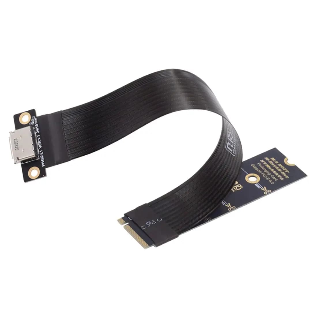 Oculink SFF-8612 to PCI-E 4.0 NVME M.2 M-Key Host Ribbon Flex Extension Cable Adapter Support for External Graphics Card & SSD