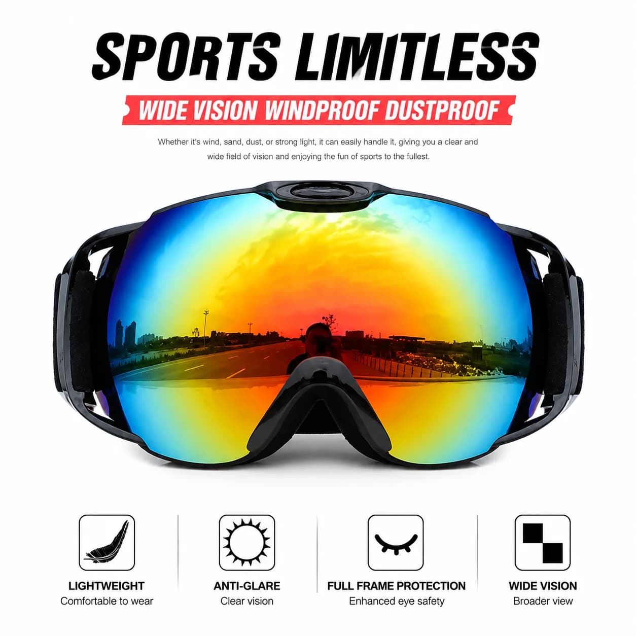 Magnetic Ski Goggles UV400 Anti-Fog Snowboard Glasses Men Women Outdoor Winter Sports Eyewear