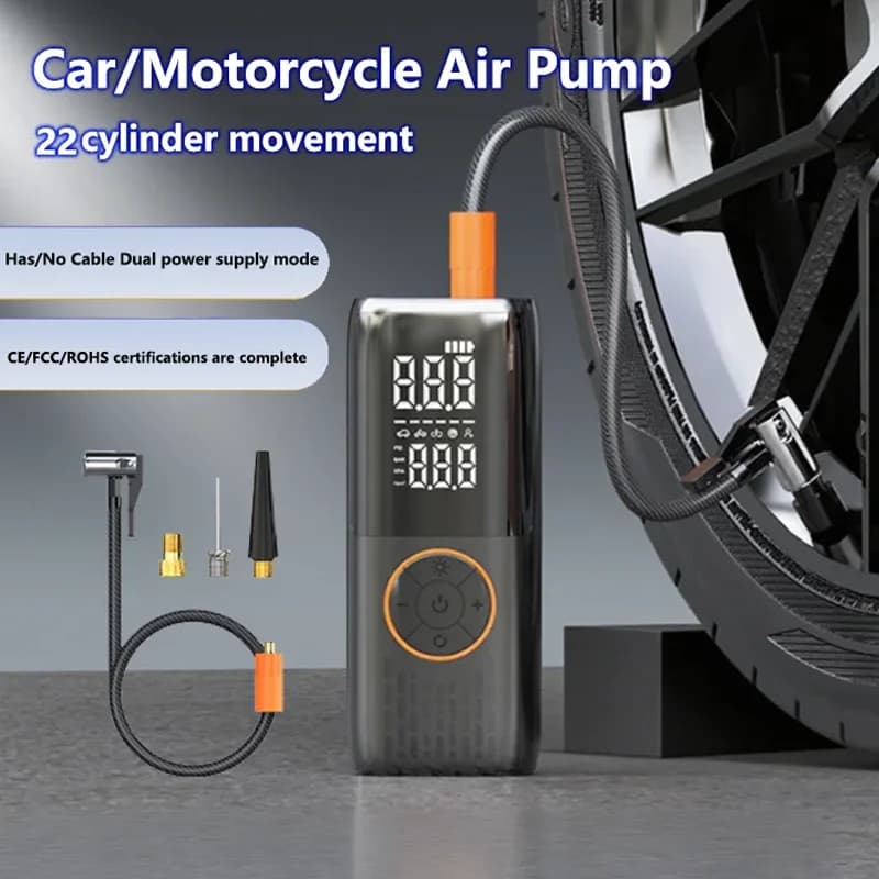 Gonfiatore elettrico ricaricabile per gonfiaggio pneumatici portatile per auto, biciclette, motocicli, compressore d'aria digitale, pompa di gonfiaggio per palle
