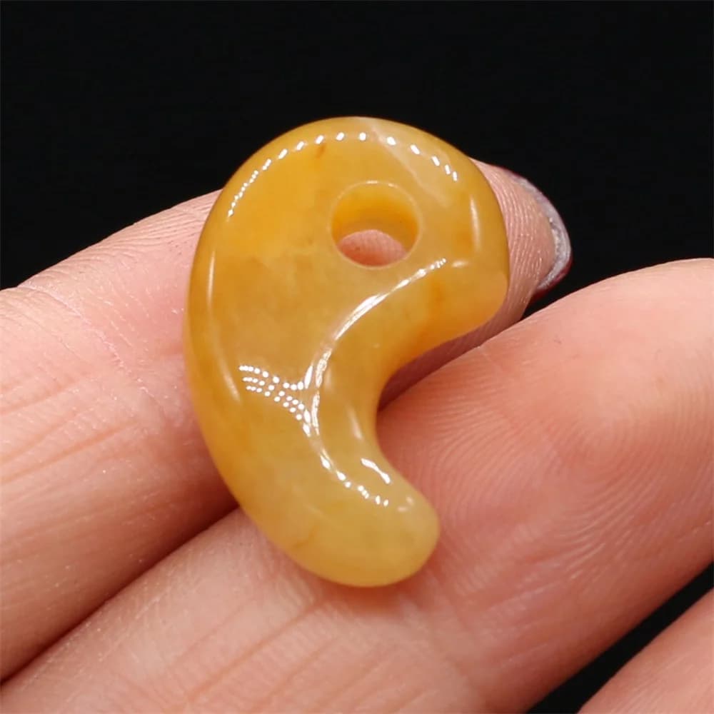 3/5 Pezzi Ciondolo in Pietra Naturale Semi-preziosa a Forma di Virgola, Quarzo Rosa, Charms per Creazione Gioielli Fai da Te, Collana, Braccialetto, Regalo