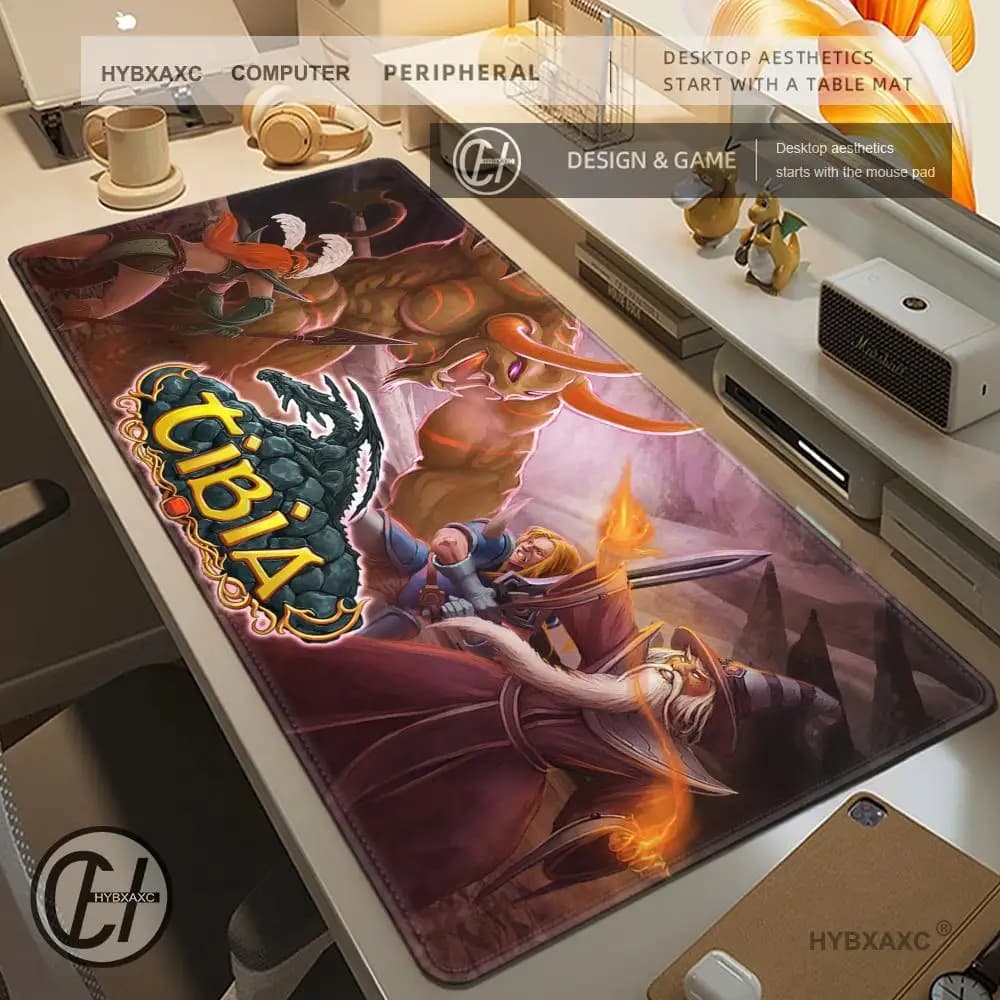 MMORPG Tibia Large Gaming Mouse Pad Computer Mousepad PC Gamer Mouse Mat Laptop Mausepad XXL Mouse tappeto tastiera Mat Desk Pad