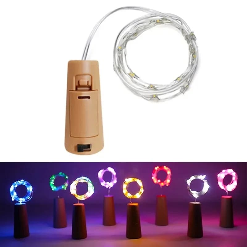 Luci LED a Corda per Bottiglie di Vino 1M 2M 3M, Luci Fatate per Feste, Ghirlande per Albero di Natale, Decorazioni per Matrimoni e Bar