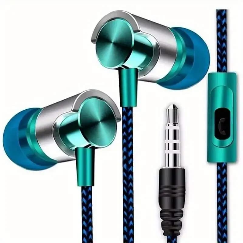 Cuffie intrauricolari cablate da 3,5 mm con design ergonomico, suono stereo HiFi e controllo del volume