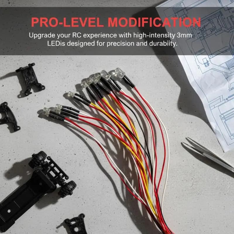 Set di illuminazione realistico a 10 LED per auto RC WPL D12 D42 1/10, parti di modifica e decorazione per aggiornamento