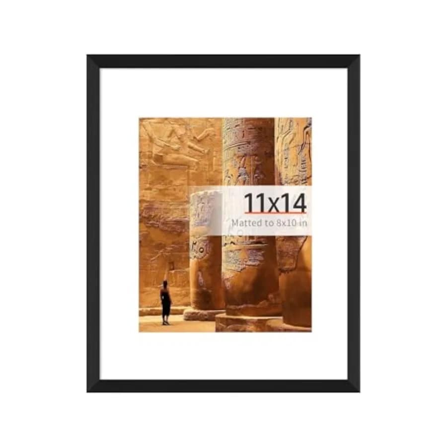 11x14 Picture Frame, Display Pictures 8x10 with Mat or 11x14 Without Mat, Gallery Wall Photo Frames for Wall Display, Home Deco