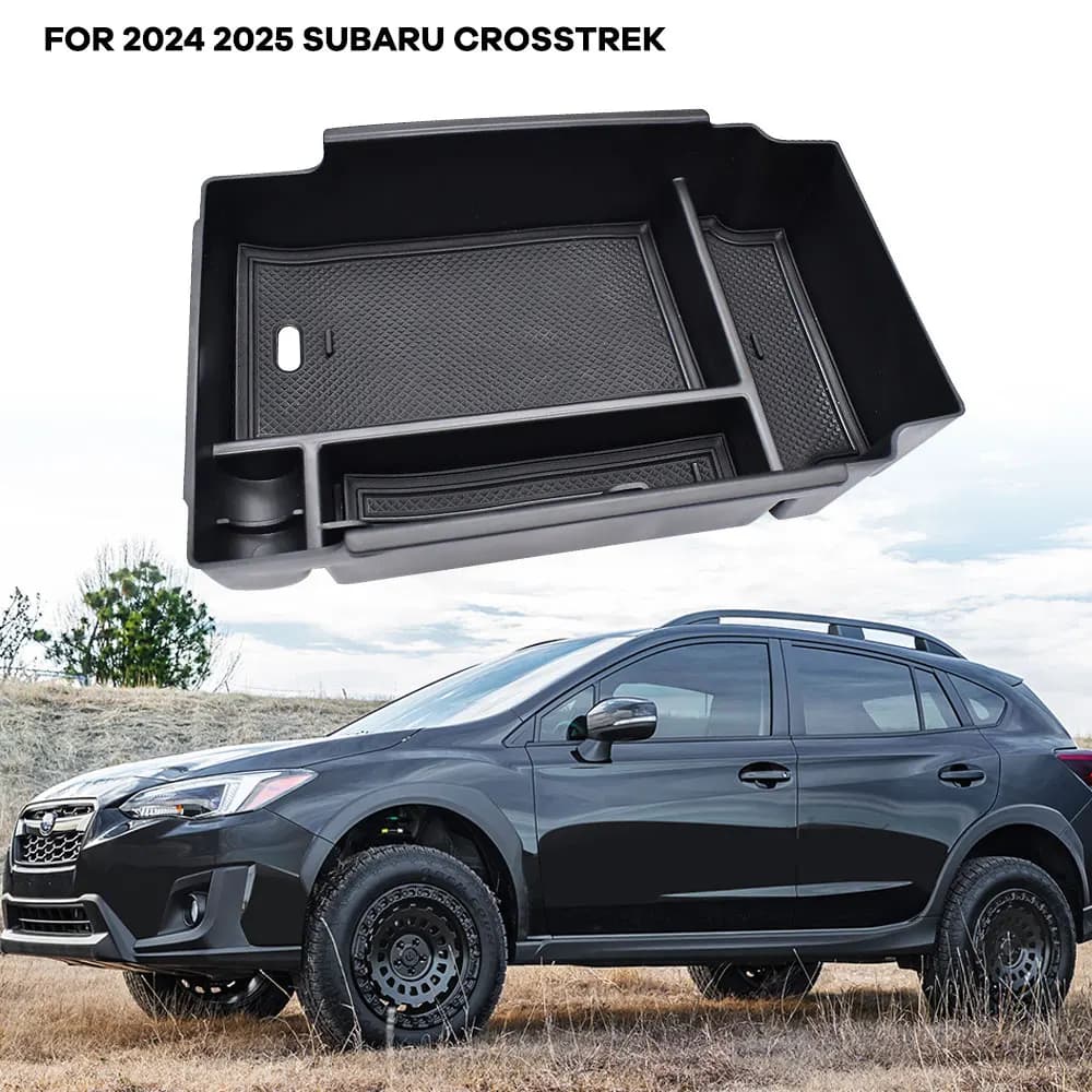 Per Subaru Crosstrek 2024 2025 Car Center Console Vassoio Bracciolo Scatola di Immagazzinaggio Organizzatore Interni Stivaggio Riordino Nero Accessori
