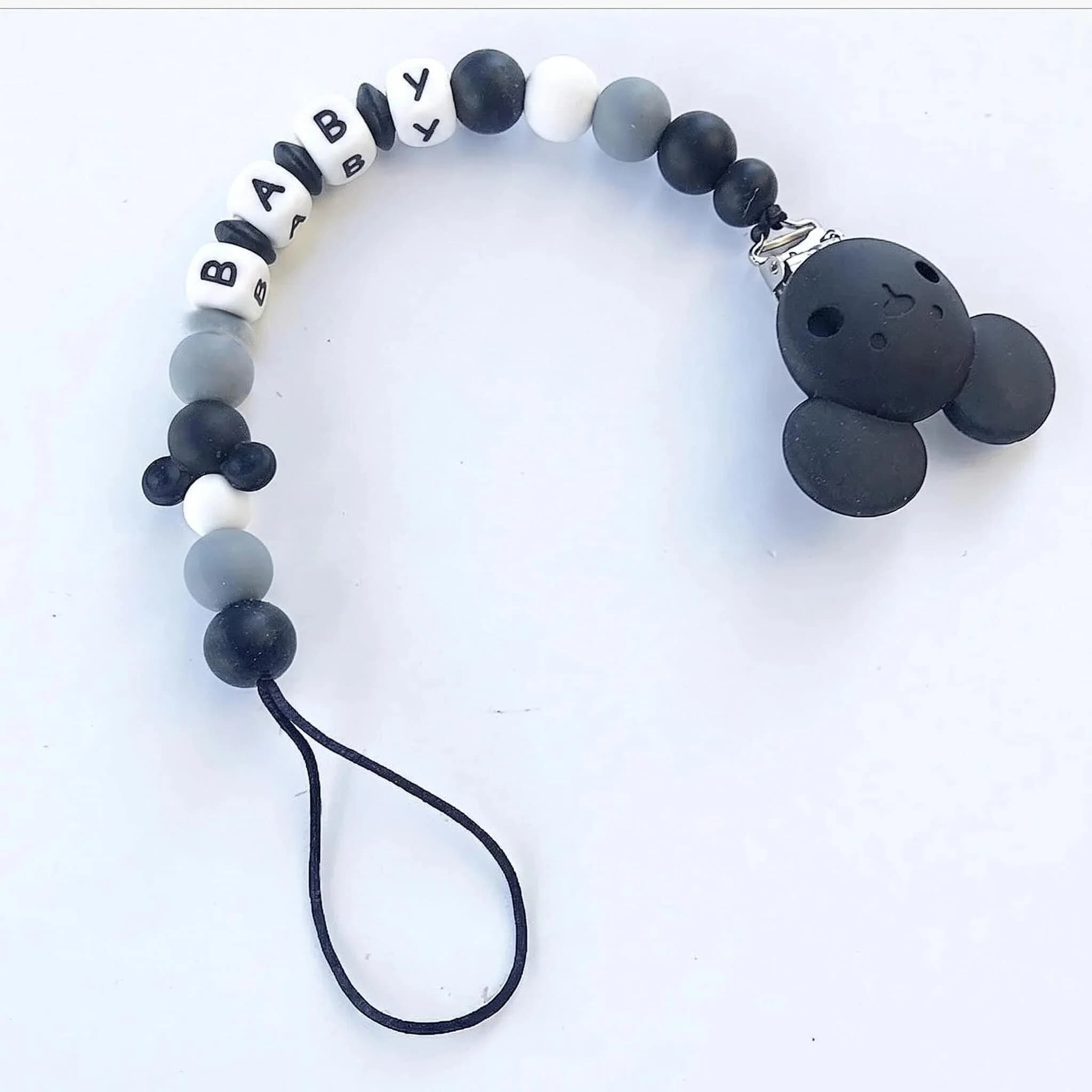 Nome personalizzato Silicone Personalizzato Catena ciuccio per bambini Manichino Porta capezzoli Guardia Massaggiagengive Ciondolo Regalo per doccia neonato