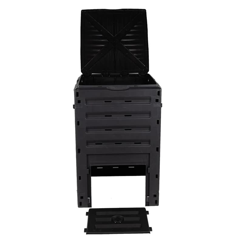 Patio Compost Bin - Durable Plastic, Stackable & Ventilated