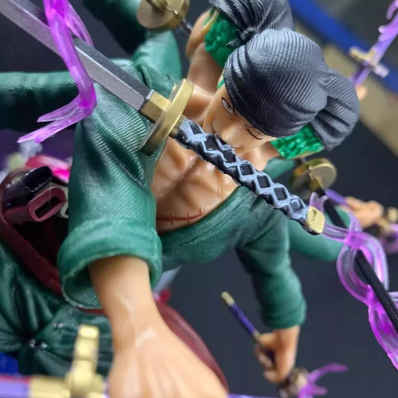 Statuetta Action Figure di Zoro da One Piece, Figura Anime Asura Roronoa Zoro, Modellino da Collezione, Regalo di Natale