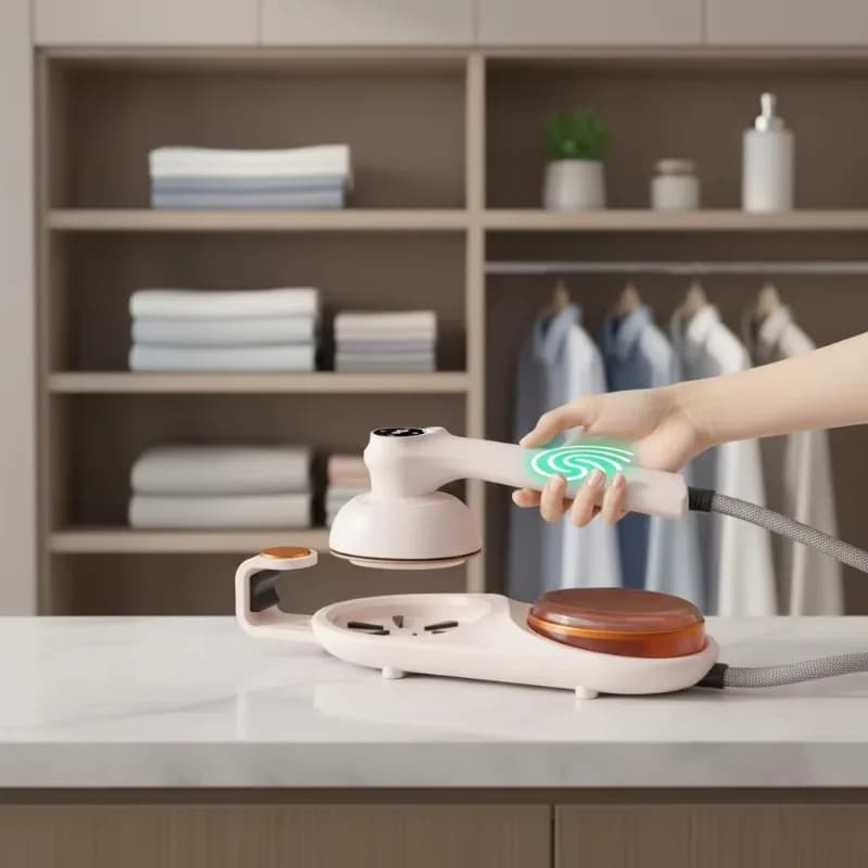 Ferro da Stiro a Vapore Elettrico Professionale Compatto 1200W, Stiratore Portatile per Vestiti, Riscaldamento Rapido in 15s, Uso Domestico e da Viaggio