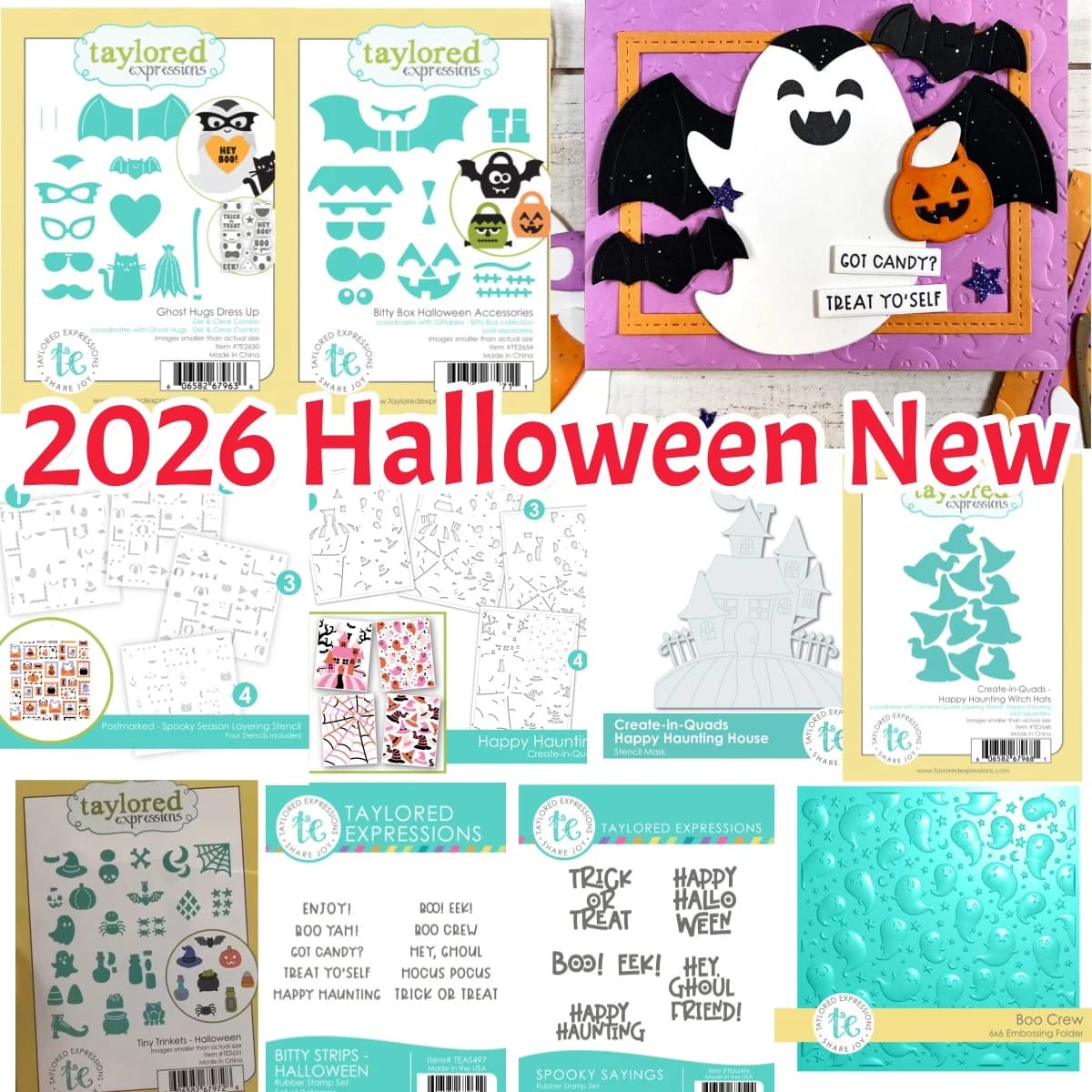 August 2026 Halloween Boo Hats Metal Cutting Dies Clear Stamps Spooky Season Stencil Hot foil for DIY Making Card Scrapbook