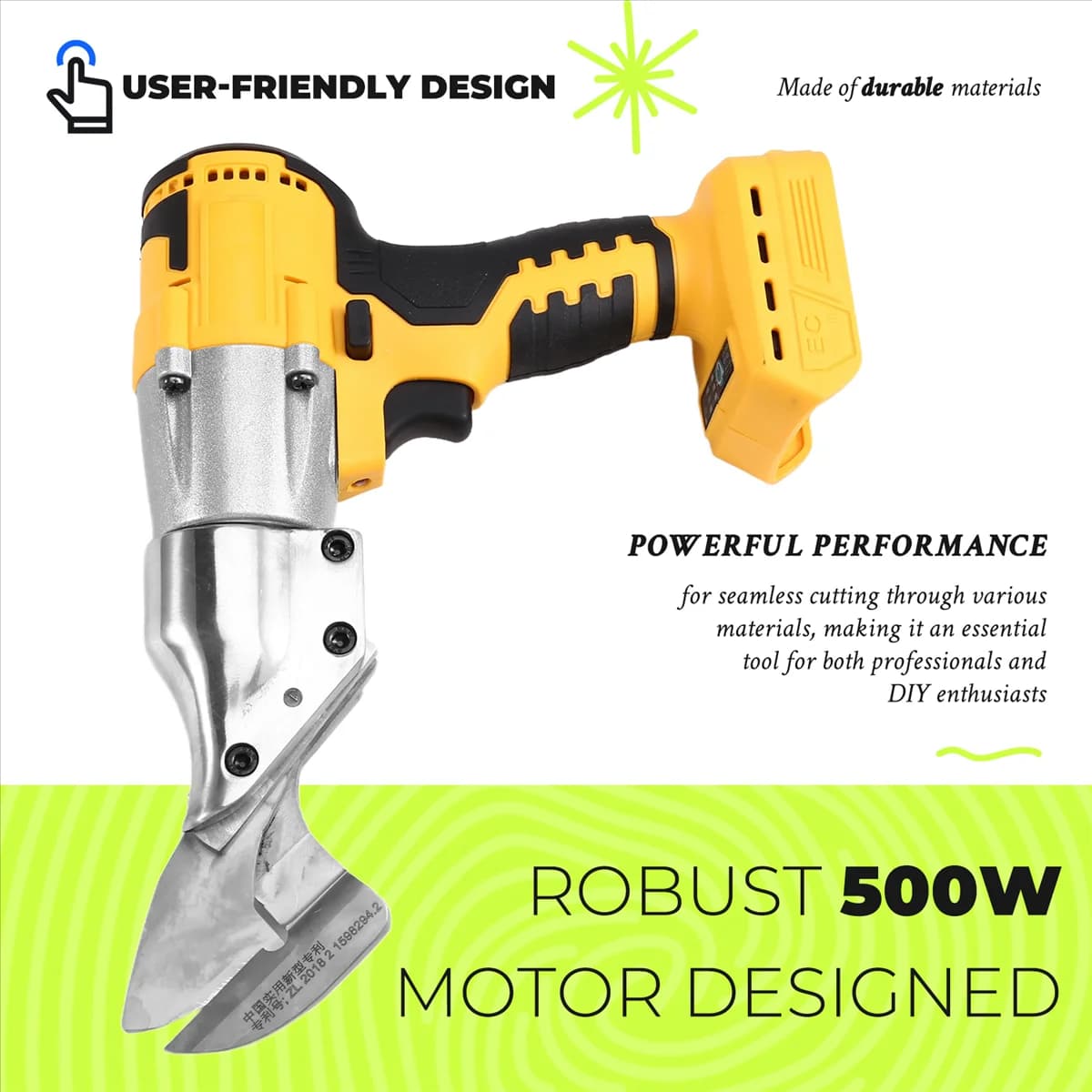 AA98 Brushless Electric Scissors 500W Cordless Electric Scissors Iron Scissor Metal Cutting Tools for 20V Battery