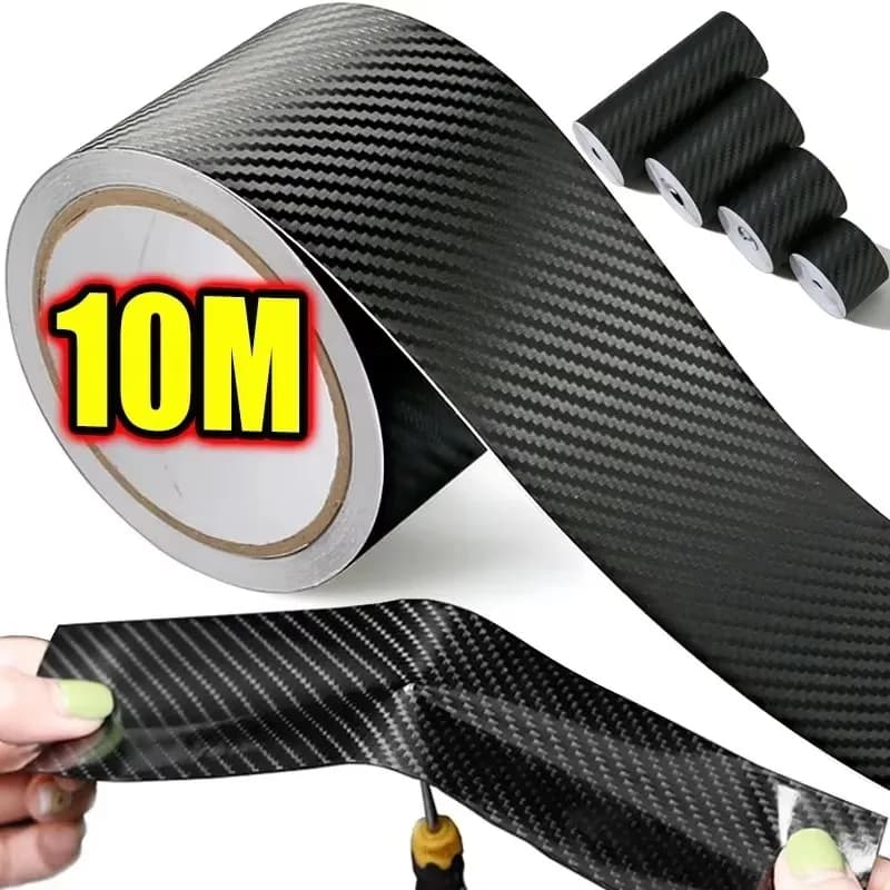 1/2 pezzi Nano adesivo per auto in fibra di carbonio incolla striscia di protezione pellicola protettiva per autoveicoli fai da te auto al davanzale nastro antigraffio laterale