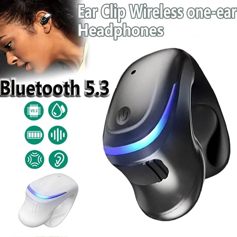 Wireless Bluetooth 5.3 Headset Talking Clip-On Noise Reduction Earphones Sports Music Headphones For iPhone Huawei Realme OPPO