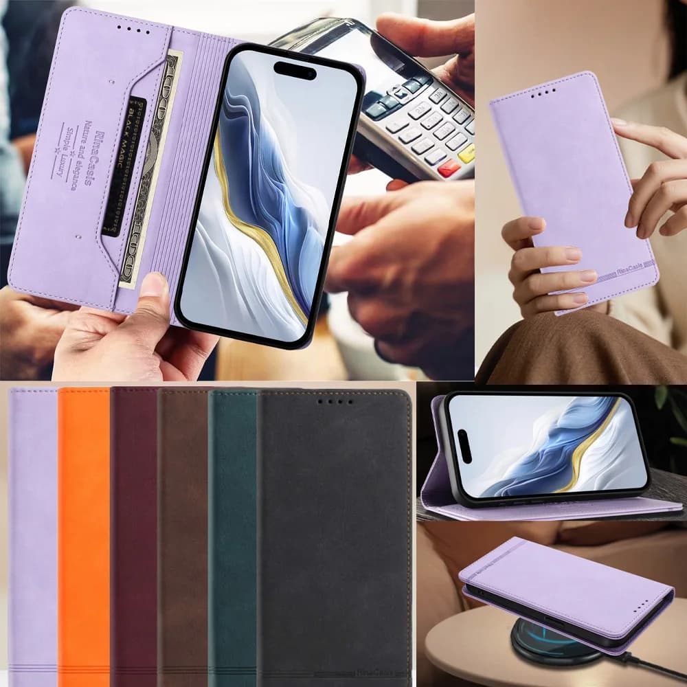 Custodia a portafoglio in pelle con slot magnetico resistente e delicato sulla pelle per Infinix Smart 7 6 Plus Hot 20 Pro 30I NFC 30 Play 4G