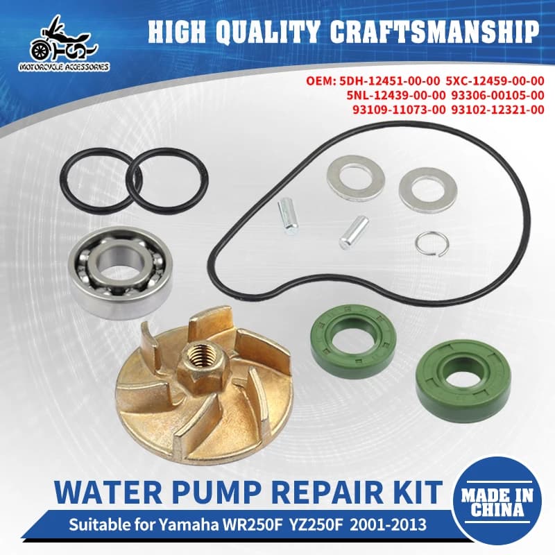 Kit di Riparazione Pompa Acqua SJ per Moto Yamaha YZ250F WR250F 2001-2013 con Rondelle O-ring e Guarnizioni 5NL-12439-00-00