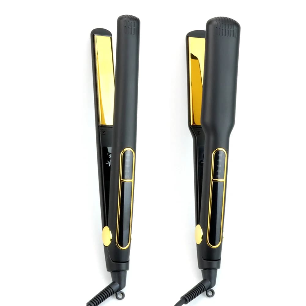 Nano Titanium Hair Plate Iron 500 degrees Fahrenheit Electric Iron Golden Mirror Hair Label for Home Use