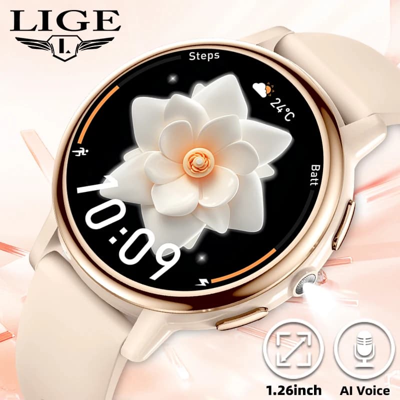 2026 LIGE Smartwatch da Donna di Lusso con Schermo HD da 1,26'' Chiamate Bluetooth Orologio Intelligente da Donna Full Touch con Torcia Impermeabile