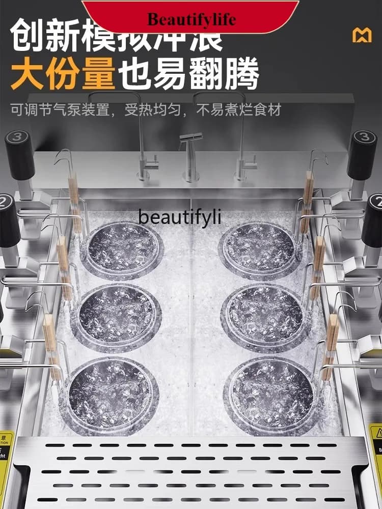 E132 Cuocipasta Commerciale Sollevamento completamente automatico Riscaldamento elettrico multifunzione Zuppa a gas Tagliatelle Stufa Tagliatelle bollite Machin