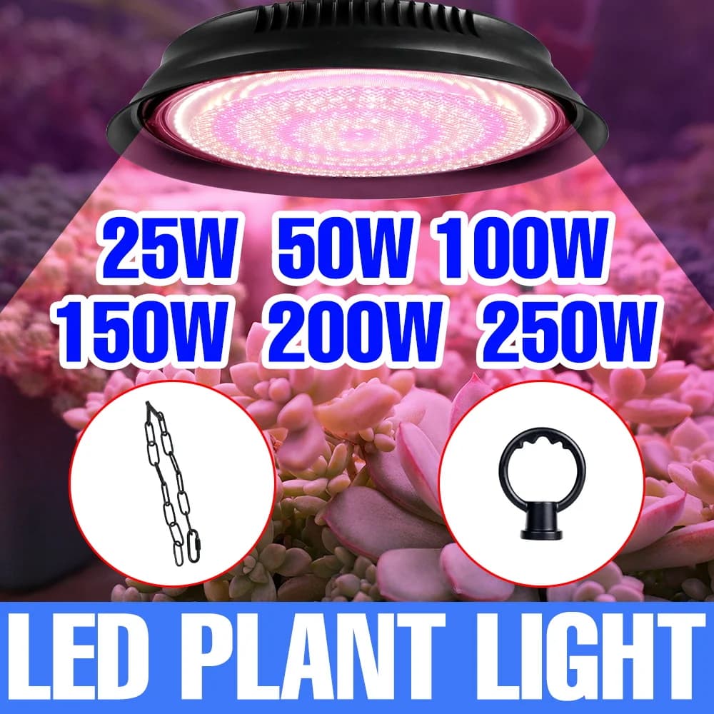 Lampada LED per Coltivazione a Spettro Completo 250W, Illuminazione per Serre, Fiori, Semenzai, Frutta, Verdura, Coltivazione Idroponica