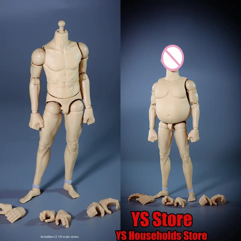 TrickyMan12 In Magazzino 1/6 Fat Man Corpo Mobile Corpo Normale Modello A Mano Accessorio Per 12 "Action Figure Decorazione Fai Da Te giocattoli