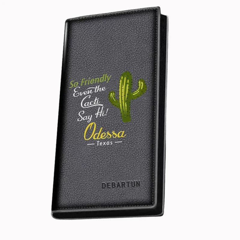 Cactus, nero,Odessa,Texas, portafogli lunghi da uomo delicati Business Design di stampa elegante Uso casual Natale San Valentino Padre'