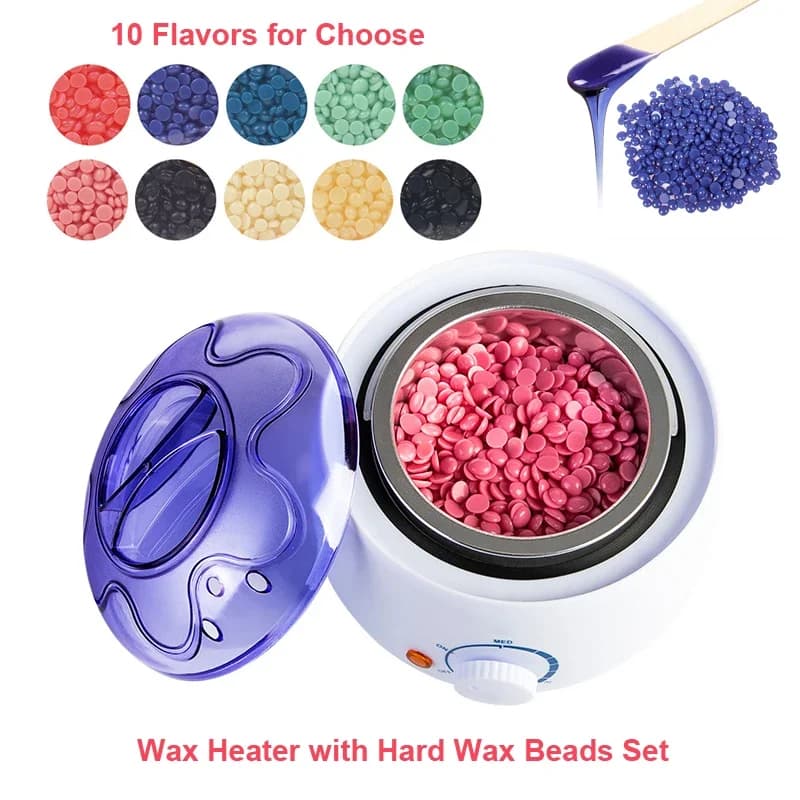 Wax Machine + Set of Hard Beans Waxing Waxing Cera Pellet beads Kit Ceretta Depilatory Epilatory for Waxed Bikini Without Strip