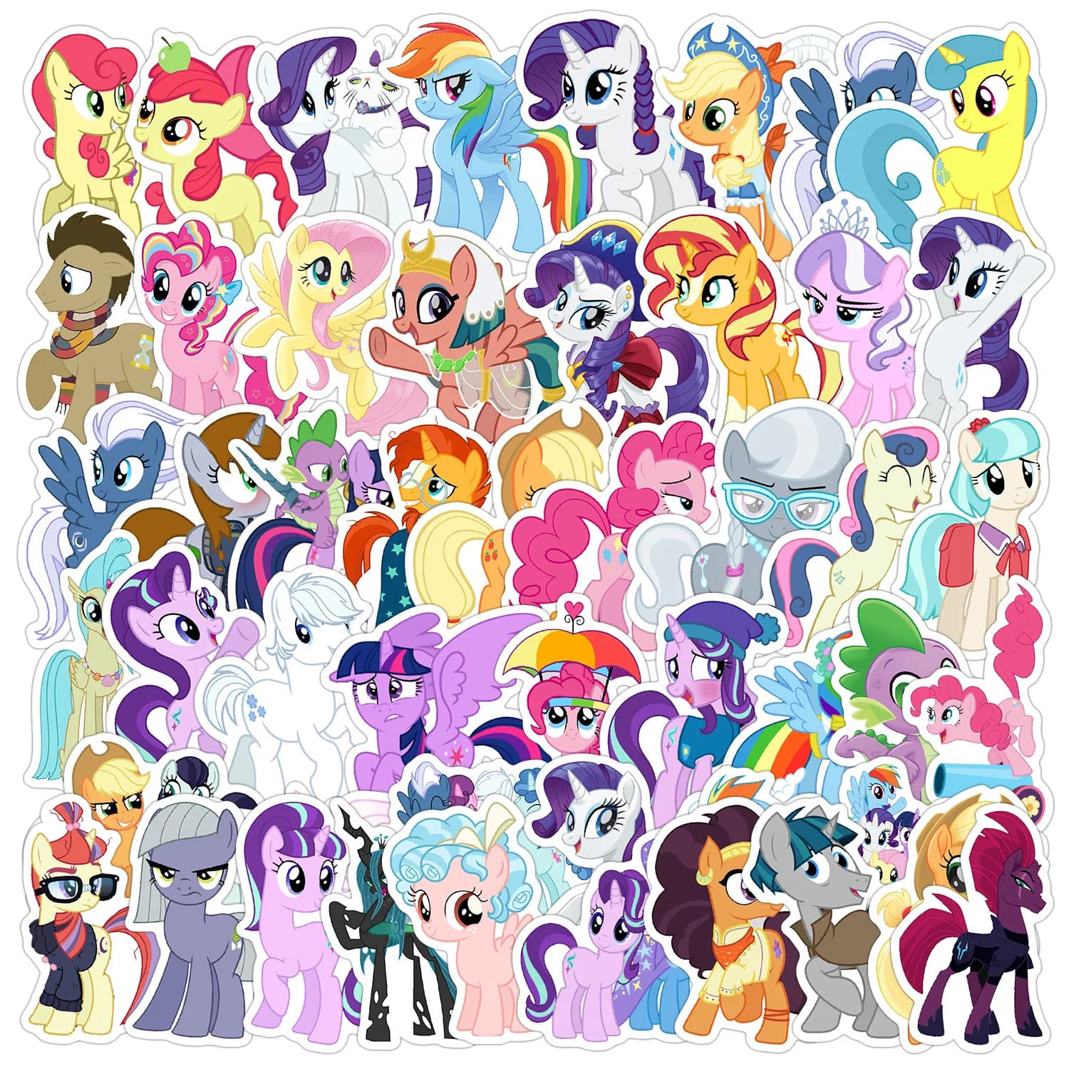 50/100pcs Cartoon Anime Cute My Little Ponyy Color Phone Case Water Cup Girl Hand Account Sticker