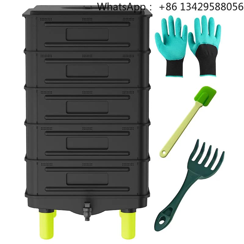 New Arrival Detachable Black Bug Farm, Compost Bin with Auxiliary Tools