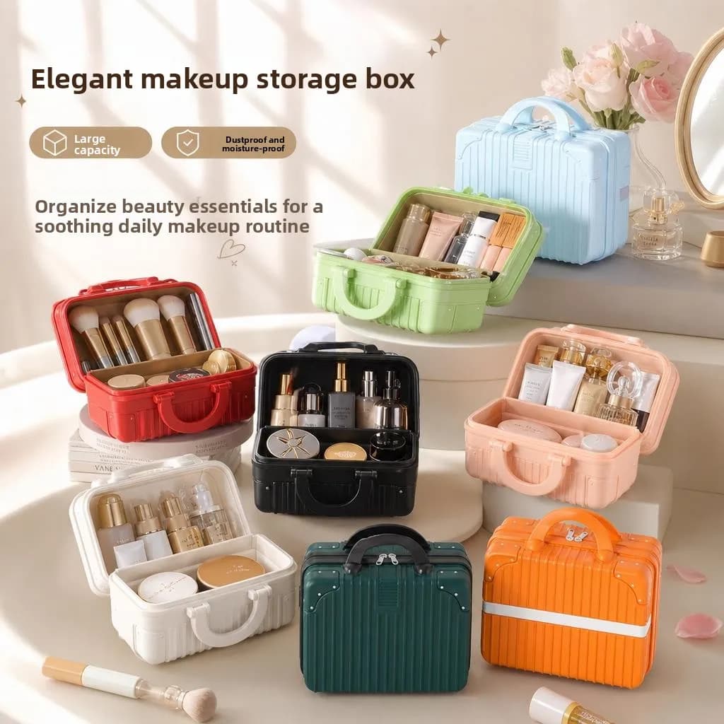 Portable Suitcase Luxury Makeup Storage Box Souvenir Packaging Box Travel Suitable Carry-On Bag without Lock
