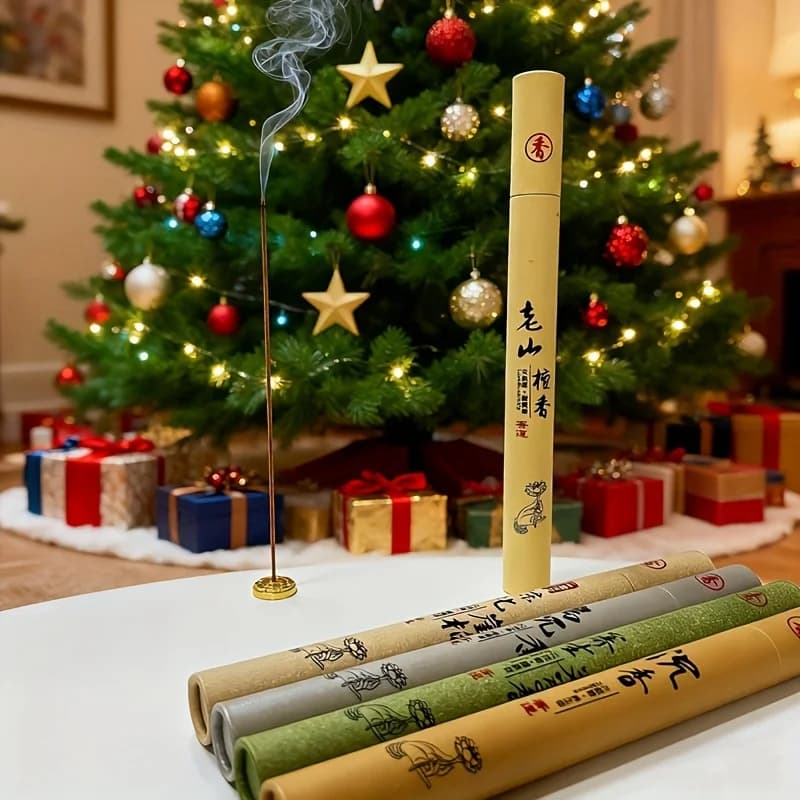 20g Incense Sticks, Available in Five Scents to Choose From, Containing Mugwort, Sandalwood, Agarwood, Black Sandalwood, and Thuja, Can Deodorize, Suitable for Indoor Use as Home Fragrance, the Best Companion for Yoga, Meditation, and Overtime, Creative Gifts for Christmas and Other Holidays!