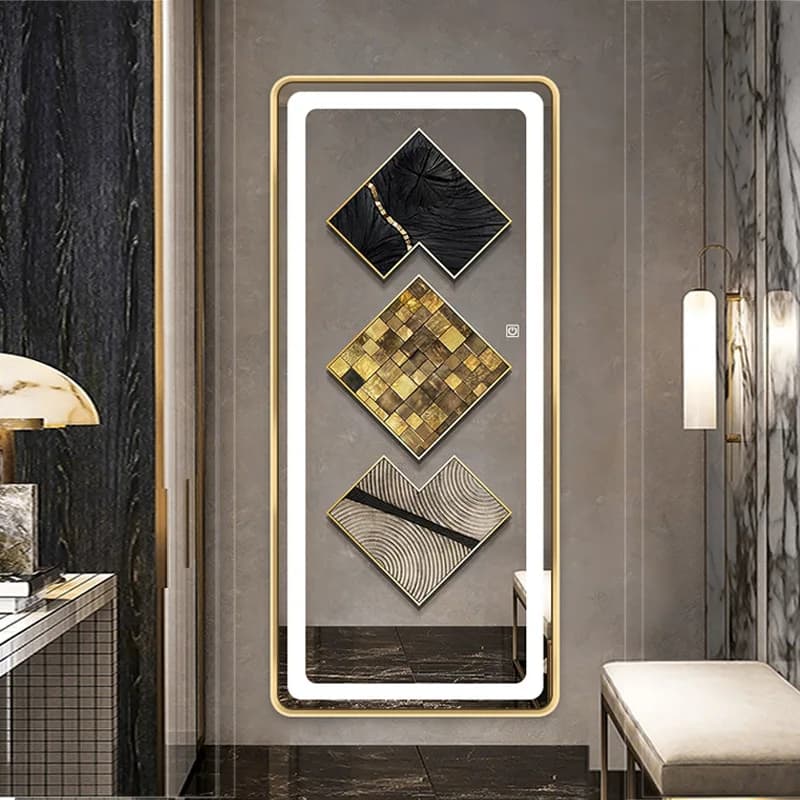 High definition mirror table hair salon hairdressing mirror hair salon special head hanging wall wall hanging LED with light fac