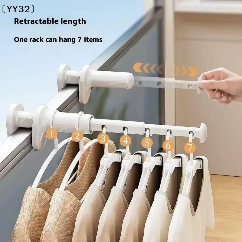 1 pcs Window Frame Clothes Hanger Portable Hanging Drying Rack Indoor Window Drying Rack Home Hanging Rack For Clothes〔YY32〕