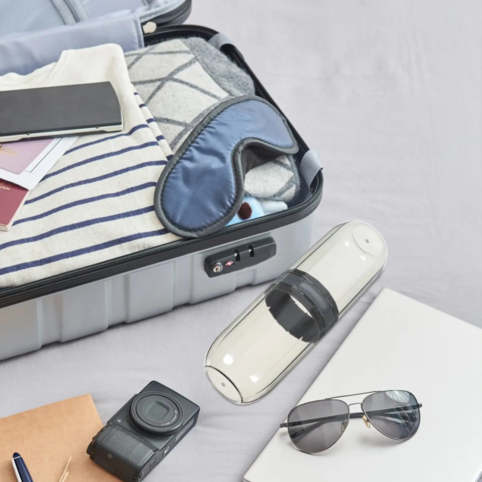 Porta Spazzolino da Viaggio Portatile Compatto Leggero con Fori di Ventilazione per Viaggi e Campeggio