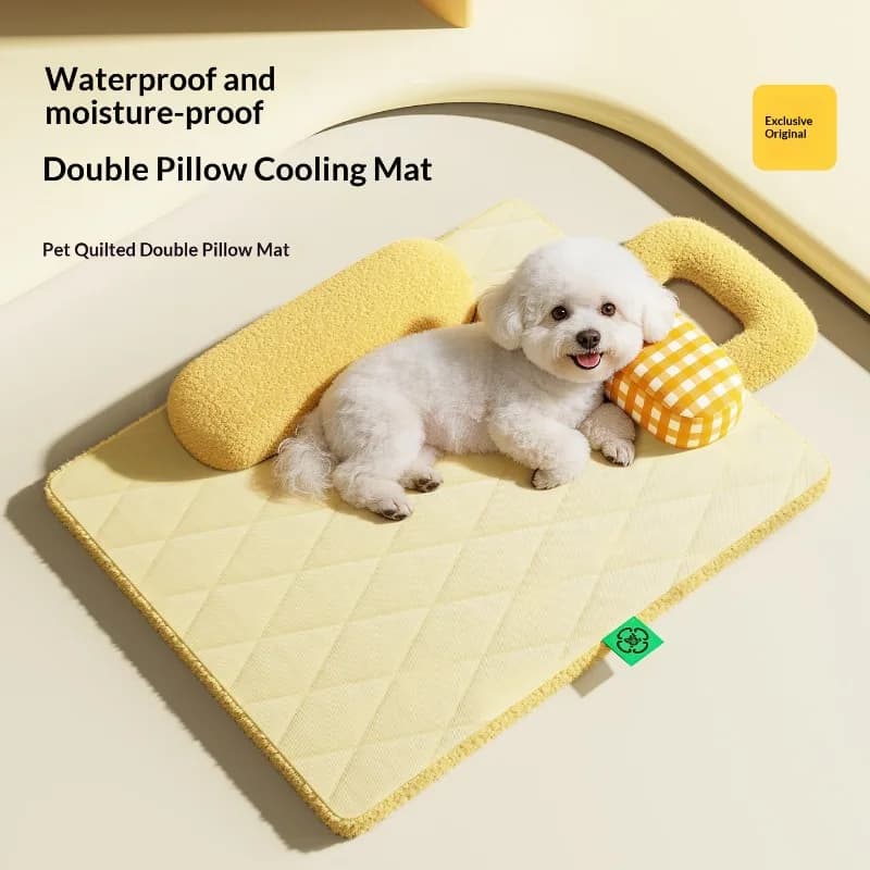Dog Cooling Mat Cat Bed Cushion Waterproof Moisture-proof Double Pillow Quilted Sleeping Pad Small Dog Pet Mat For Four Season