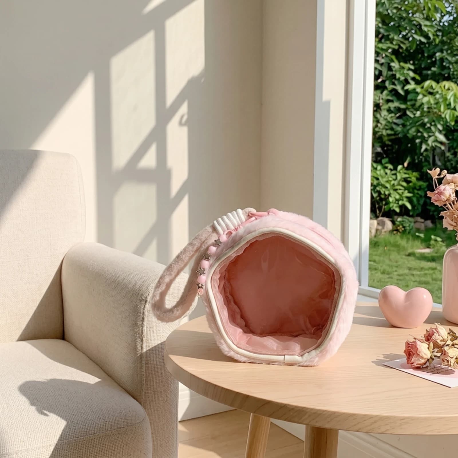 Soft Bag with Clear Window Dustproof Doll Storage Bag Doll Display Pouch Portable Collectibles Case Compact for Collectors