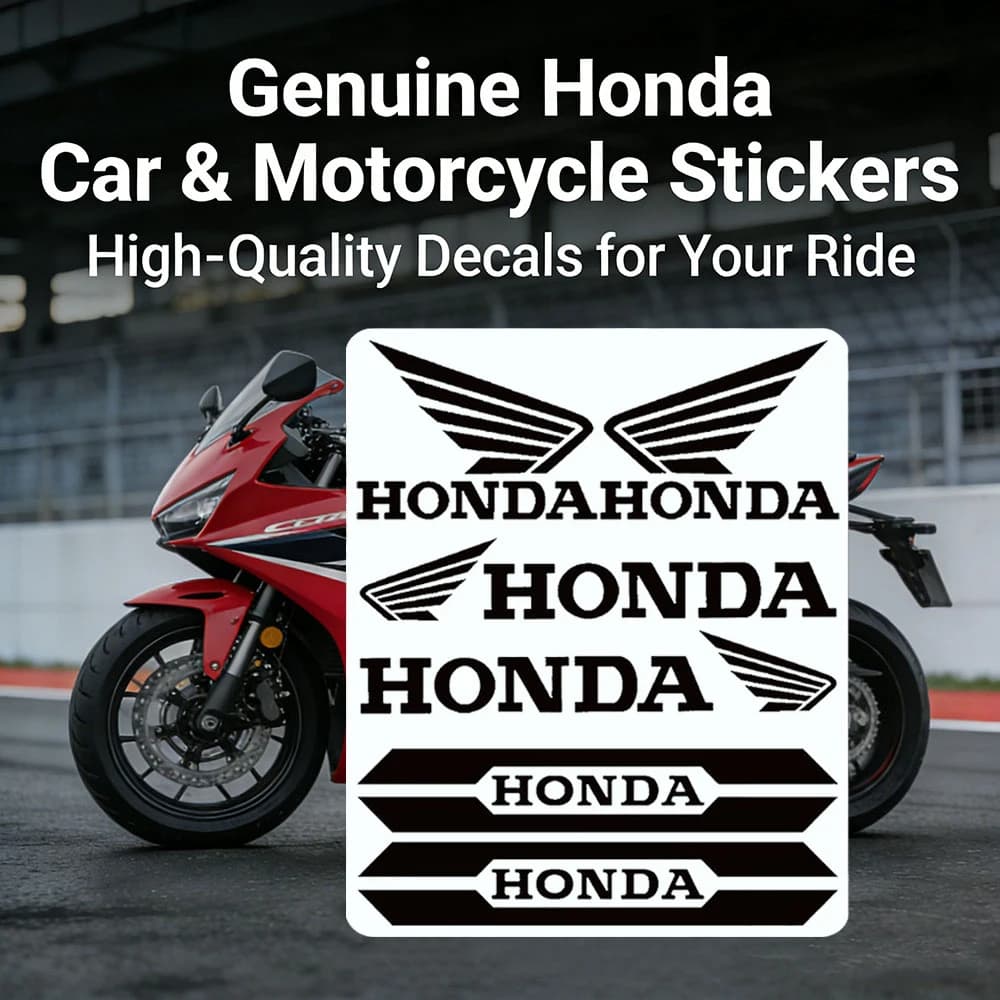 Reflective Stickers for Honda Motorcycle Tags, Decalcomanie for Racing Helmet, Waterproof Decorations for Tank and Car